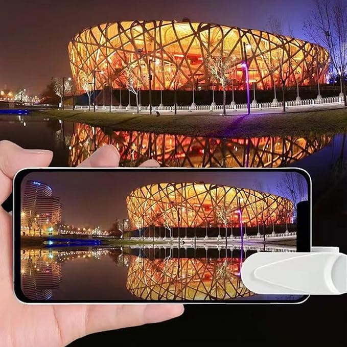 LITHYC 2 Pcs Smartphone Camera Mirror Reflection Clip Kit, Mirror Lens, Clip-on with Storage Case, Black+White