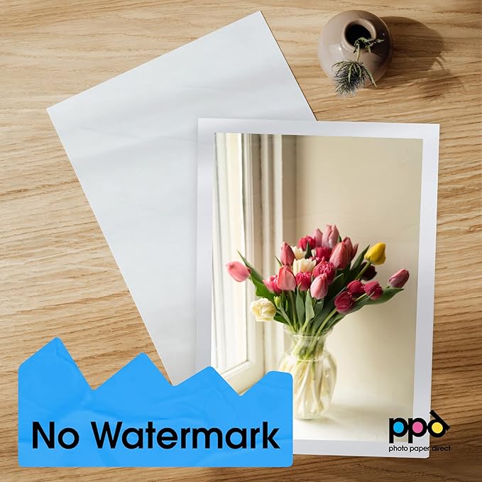 PPD Glossy Photo Paper for Inkjet Printer, 5 x 7" Premium Quality Printable Sheets for Custom Picture, Professional Photographic Instant Dry For with Normal, Dye or Pigment Ink (100 Pack/280 gsm)