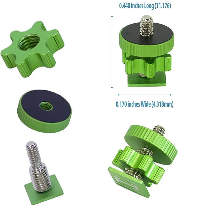 Cam Caddie Flashner ¼” – 20 inch Tripod Screw to Hot/Cold Shoe Adapter/Flash Converter - Standard Quarter Twenty Threaded Post Made from High Strength Steel and Aluminum (Green)