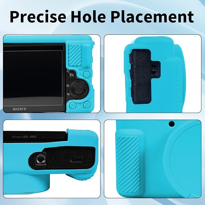 Camera Case for Sony ZV-1, ZV1 Camera Cover Silicone Camera Sleeve Body Skin Protective Case with Removable Lens Cap for Sony ZV 1 Digital Camera, Blue