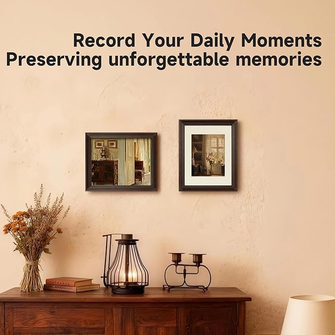 11x14 picture frame, 2 Pack Photo Frame for Wall or Tabletop Display, Ornate Vintage 11 x 14 Picture Frames with Real Glass, Display Poster 8x10 with Mat or 11x14 without Mat for Antique Déco, Brown