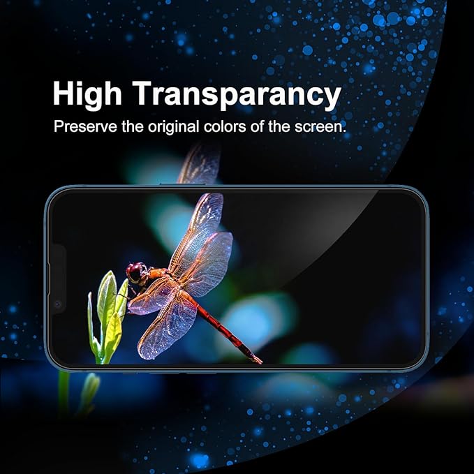 Screen Protector for iPhone 14/13 Pro / 13 (3 PACK), Tempered Glass Film, Full Coverage, Ultra HD, 9H Hardness, Scratch Resistant, Case-Friendly