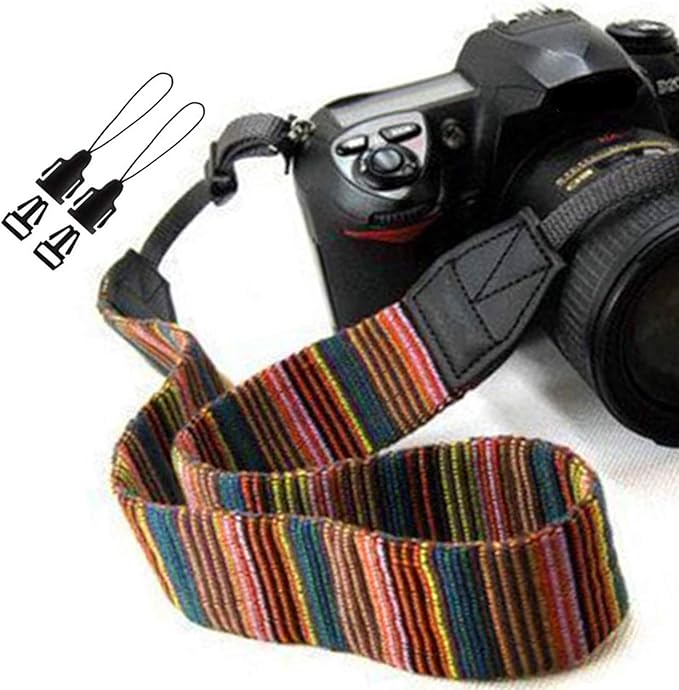 WANBY Camera Strap Canvas Multicolor Neck Shoulder Camera Strap with Quick Release Buckles for DSLR SLR