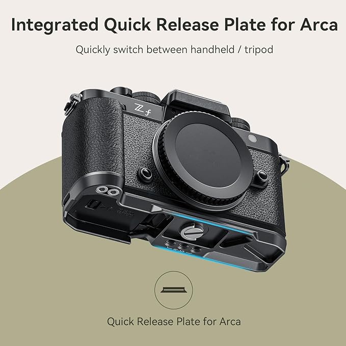SmallRig Z f Handgrip L-Shape Grip for Nikon with Ergonomic Silicone Grip, Built-in Quick-Release Plate for Arca for Quickly Switch on Gimbal/Tripods/Handheld Shooting - 4262