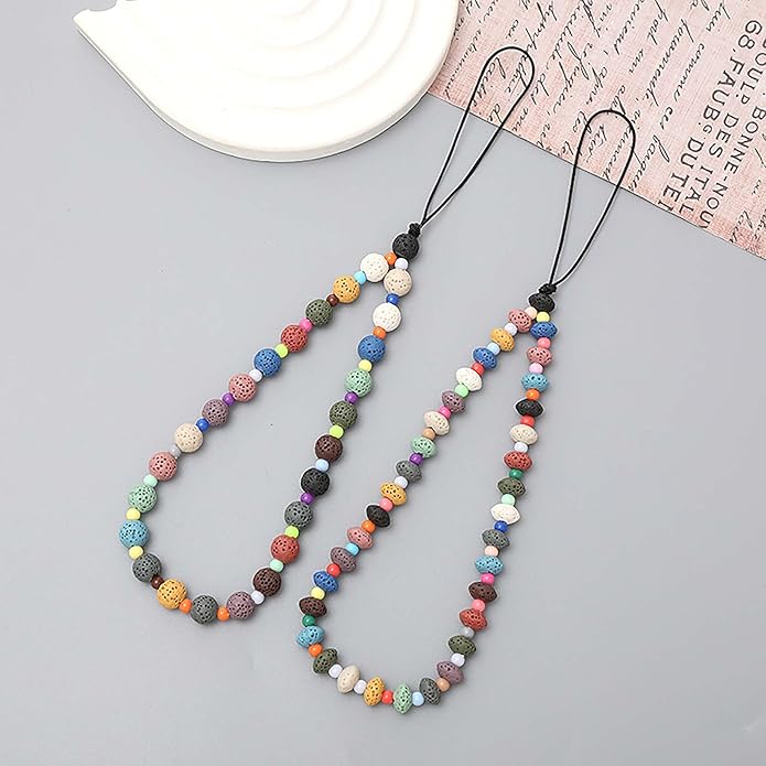 Beaded Phone Charm Lanyard Strap Girly Style Fixed Beads Pearl Lanyards