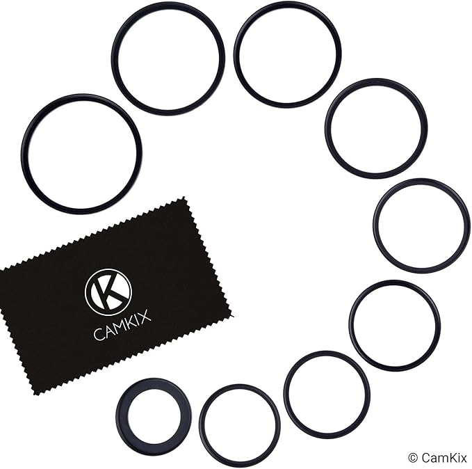 Step Up Lens Filter Adapter Rings - Set of 9 - Allows You to Fit Larger Size Lens Filters on a Lens with a Smaller Diameter - Sizes: 37-49, 49-52, 52-55, 55-58, 58-62, 62-67, 67-72, 72-77, 77-82 mm