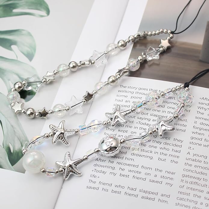 Beaded Camera Wrist Strap, Cute Phone Charms Strap, Pearl Bracelet Wrist Strap, Phone Keychain Decoration for Wallet