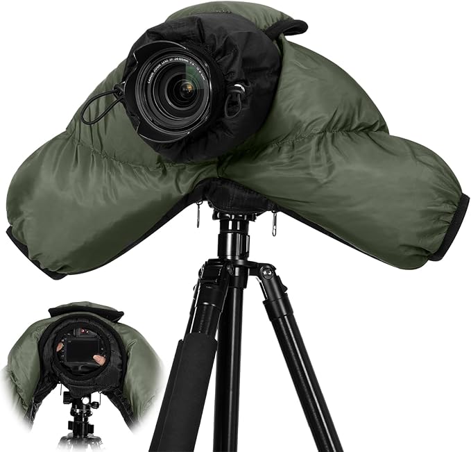 Professional Camera Rain Cover Thickened Waterproof Cold Proof Warm Cover Snow or Sound Proof Sleeve for More DSLR Cameras with 24-70mm 24-105mm 15-85mm 18-135mm 55-205mm 70-200mm