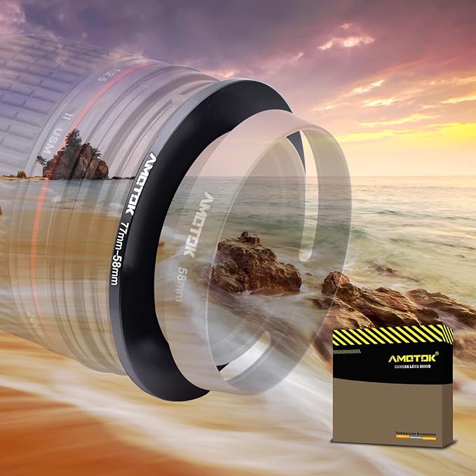 77mm Lens to 58mm Camera Lens Adapter,77mm to 58mm Filter Step-Down Ring Adapter Ring,Compatible All 58mm Filter Accessory