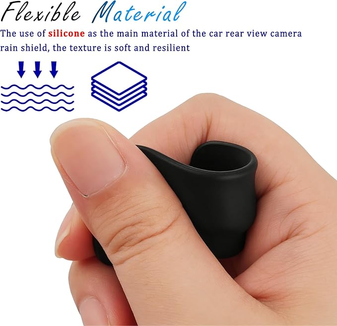 Upgraded Backup Camera Rain Shield for Car,Extended Car Back Up Camera Rain Cover for Blocking Rains Water,Silicone Rear View Backup Cameras Cover with Adhesive Backing