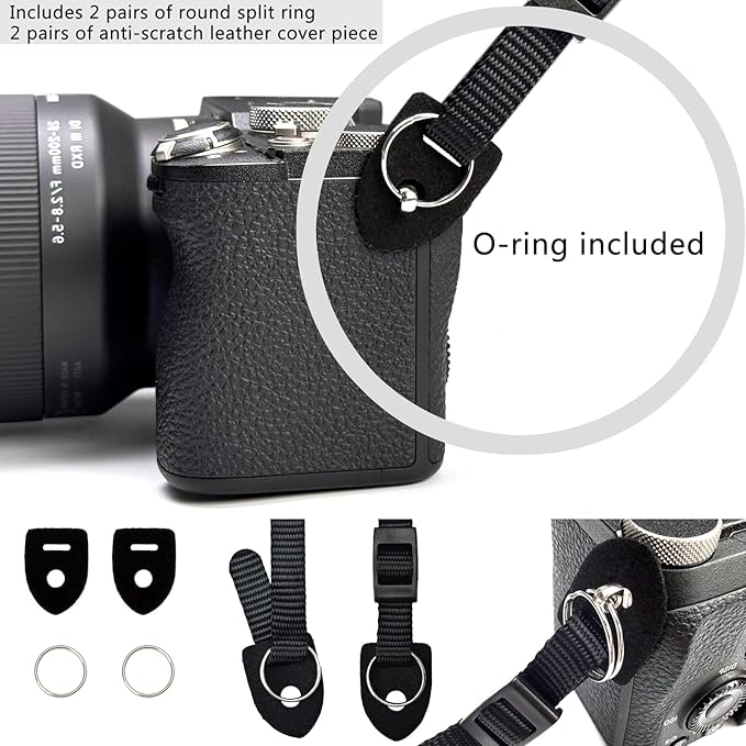Camera Neck Shoulder Strap for Man Woman Photographers,Wide Strap for SLR DSLR Mirrorless Camera,Adjustable Nylon Digital Camera lanyard belt, Binoculars Strap with Quick Release Buckles,Black,55 inch