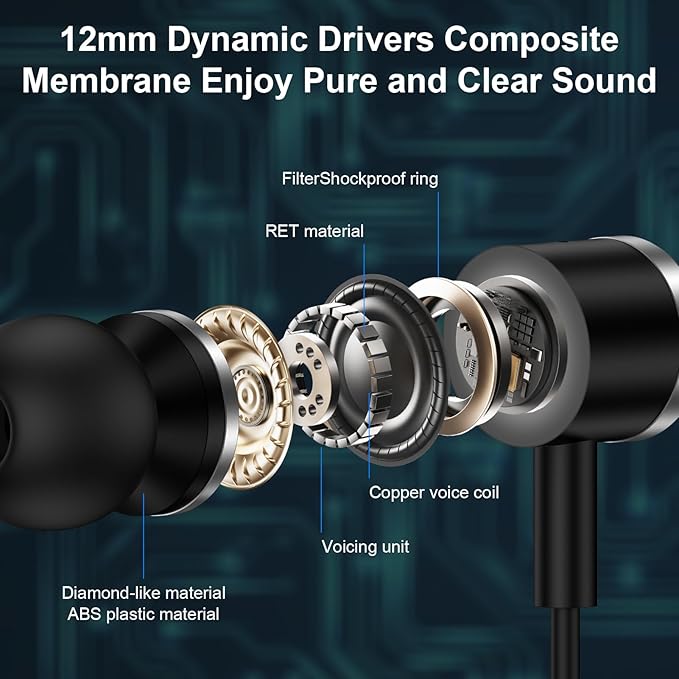for Samsung Earbuds USB C Wired Ear Buds Compatible Glaxy S26 Ultra S26 S25 FE S25 Ultra A36 A56 A17 A56 A16 S24,Type C in-Ear Headphones Earphone Headset with Microphone for iPhone 17 Pro Max Air 16