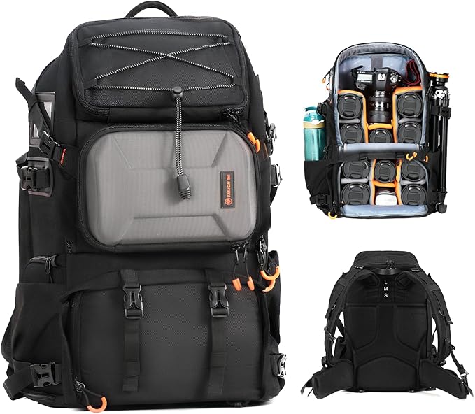 TARION Extra Large Camera Backpack - Professional DSLR Drone Bag 17.3 Laptop Compartment - Hardshell High-Density Foam Protection with Rain Cover PB02
