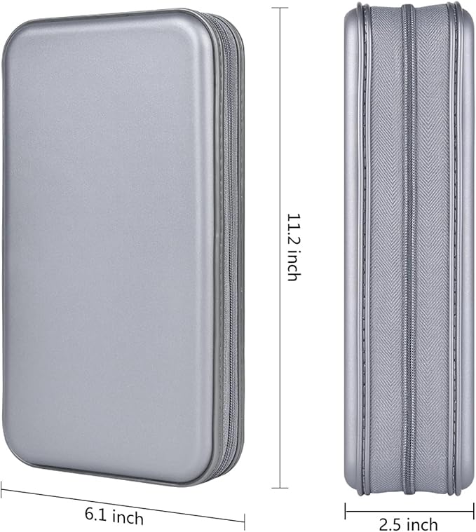 alavisxf xx CD Case, 96 Capacity Hard Plastic CD Holder Protective DVD Disc Storage Case Holder Portable Zipper CD DVD Organizer Storage Wallet for Car Home Travel (96 Capacity, Grey)