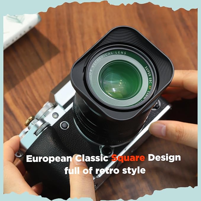 Haoge LH-X33 Lens Hood Metal Square Bayonet for Fujinon XF16-50mm F2.8-4.8 R LM WR,XF33mm F1.4 R WR Lens, Fuji XF 33mm f/1.4 R LM WR Hood Shade