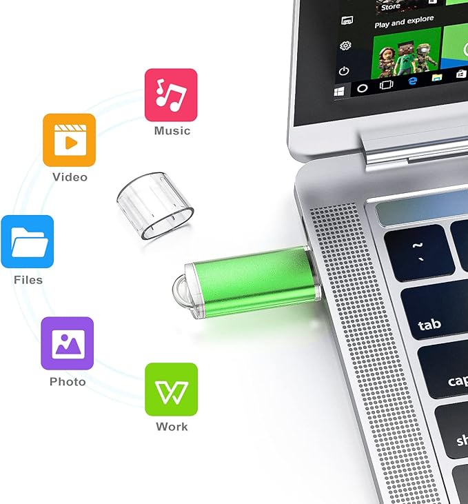 K&ZZ 5 Pack 128GB Flash Drive USB 2.0 Memory Stick Thumb Drive 128 GB USB Flash Drives Jump Drive Bulk USB Drive, Multicolored