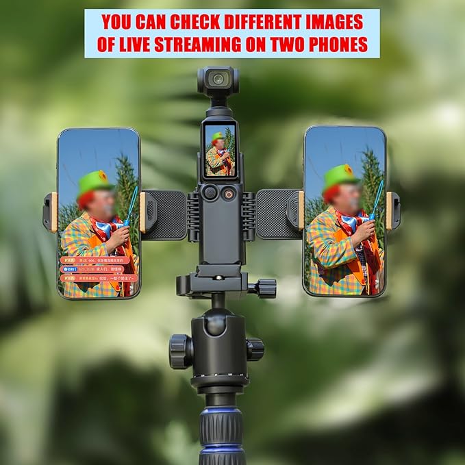 Pocket3 Dual Phone Extension Holder for DJI Osmo Pocket 3 Camera Handle Accessories Cold Shoe Adapter Expansion Mount Mic Light Tripod