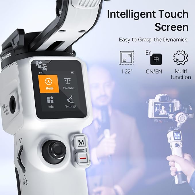 ZHIYUN Crane M3S Combo [Office], 3-Axis Lightweight Camera Gimbal Stabilizer, Bluetooth Control, Fill Light, Phone Clamp and Backpack, Handheld Gimbal for Mirrorless, Smartphone, Action Camera