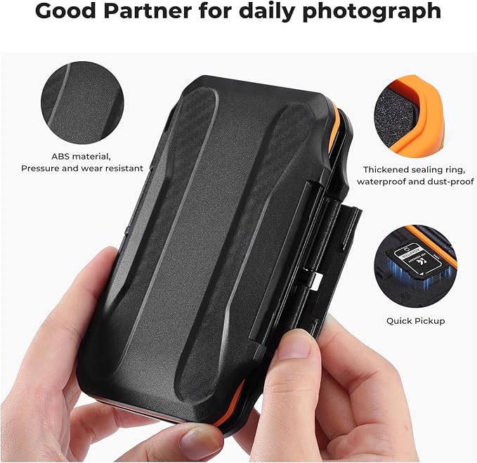 K&F CONCEPT 24 Slots Memory Card Case, Water-Resistant Shockproof Memory Card Storage Carrying Case for 12 SD SDXC SDHC Cards, 12 CFexpress Type A Cards