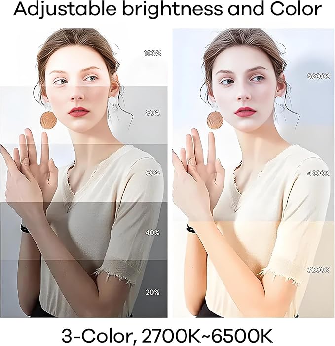 LED Video Light Panel, Dimmable DSLR Camera Light for Pictures Photo Video Recording with 4000mAh Rechargeable Battery, Cold Shoe, 240pcs Lamp Beads, CRI>95 2700K-6500K for Photography Live Streaming