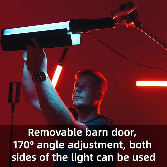 VILTROX 2770lux/0.7M RGB LED Light Stick, 22 Inch Double-Sided Handheld LED Light Wand with Barn Door, Smartphone Remote 2800K-6800K, HSL COL RGB Full Color, 26 Customizable Effects (H18)