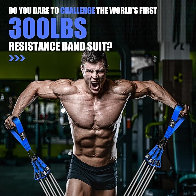 HPYGN Heavy Resistance Bands, 300LBS Exercise Bands for Working Out, Fitness Bands with Handles, Workout Bands for Men, Weight Bands Set for Muscle Training, Strength, Slim, Yoga, Home Gym Equipment