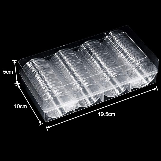 41mm Coin Capsules, with Foam Gasket and Plastic Storage Box, for Coin Collection