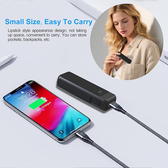 Suptig Handle Grip Battery Charger Battery Handle Built-in 5000mAh Battery Compatible for DJI Pocket 3, Xtra Muse Gopro, Insta 360, Akaso, Phone, Digital Camera