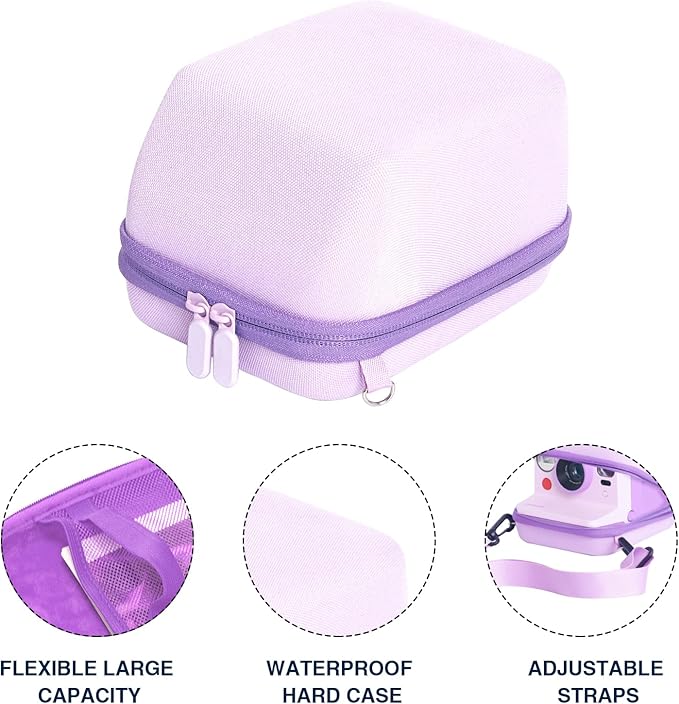 WOGOZAN Protective Case for Polaroid Now 2nd/3rd, Now+ Gen 2/3rd, I-Type, OneStep+, Onestep 2, FILP, Instant Film Camera - Hard Shell Camera Case with Adjustable Shoulder Strap (Purple) (No Camera)