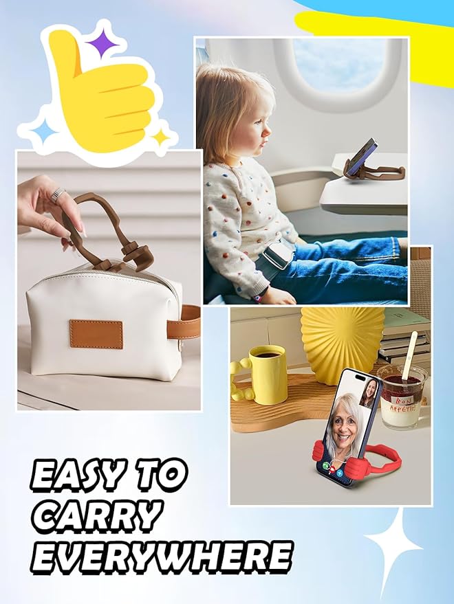 Easter Basket Stuffers for Teens Girls Women kids Cell Phone Stand: UPGRADE Adjustable Thumbs Up Lazy Phone Holder for Desk Cool Gadgets Fun Birthday Gifts Ideas for Teenager Daughter Mom Wife Her