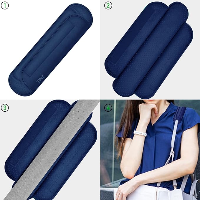 ZINZ Universal Shoulder Pad with Ultra Thick Cushion for Bag Luggage Bag Crossbody, Plus Long & Anti-Slip & Breathable,Blue