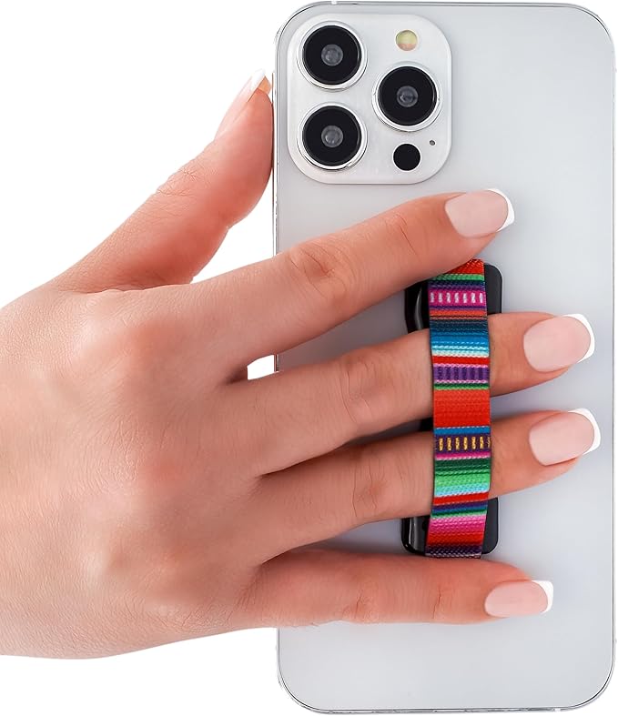 LOVEHANDLE Universal Phone Grip for Smartphones & Mini Tablets - Phone Holder for Hand - Wireless Charging Compatible - Made in The USA - Serape