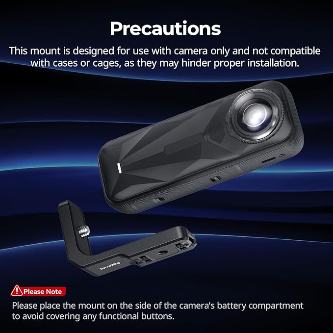SMALLRIG Vertical-Horizontal Mount Support for Insta360 X5 / X4 Air / X4 / X3, Vertical Bracket Quick Release Mount with 1/4''-20 Thread - 5824