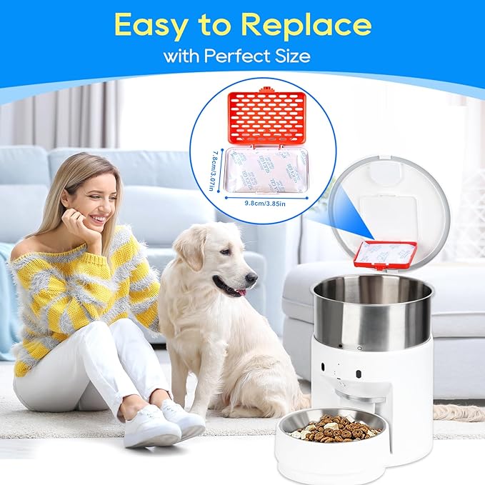12PCS Desiccant Bag Replacement for Smart Feeders, Moisture Control Packs for Storage, Automatic Pet Feeders Cat Dog Feeder, Silica Gel Packets