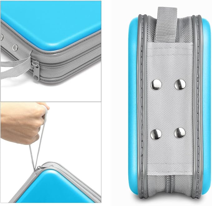 CD Case, 40 Capacity CD/DVD Case Holders Wallet Hard Plastic DVD Disc Cases Storage Binder for Car Home Office Travel (Sky Blue)