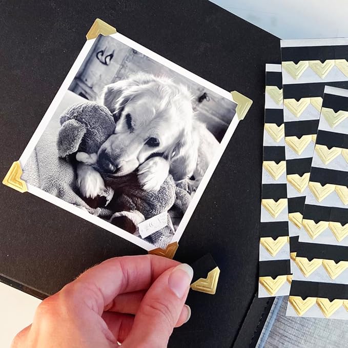 SCRAPBOOK ADHESIVES BY 3L Self-Adhesive Creative Paper Photo Corners, Silver, 108-Pack