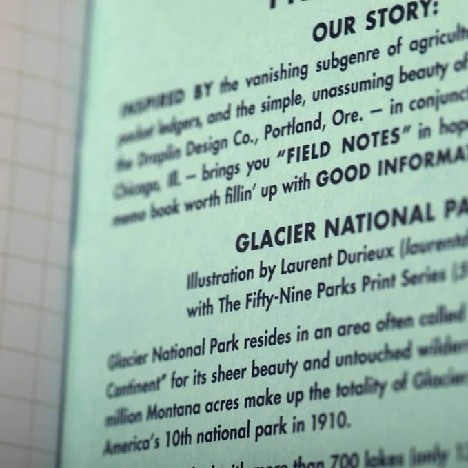 Field Notes: National Parks Series (Series F - Glacier, Hawai'I Volcanoes, Everglades) - Graph Paper Memo Book 3-Pack - 3.5 x 5.5 Inch