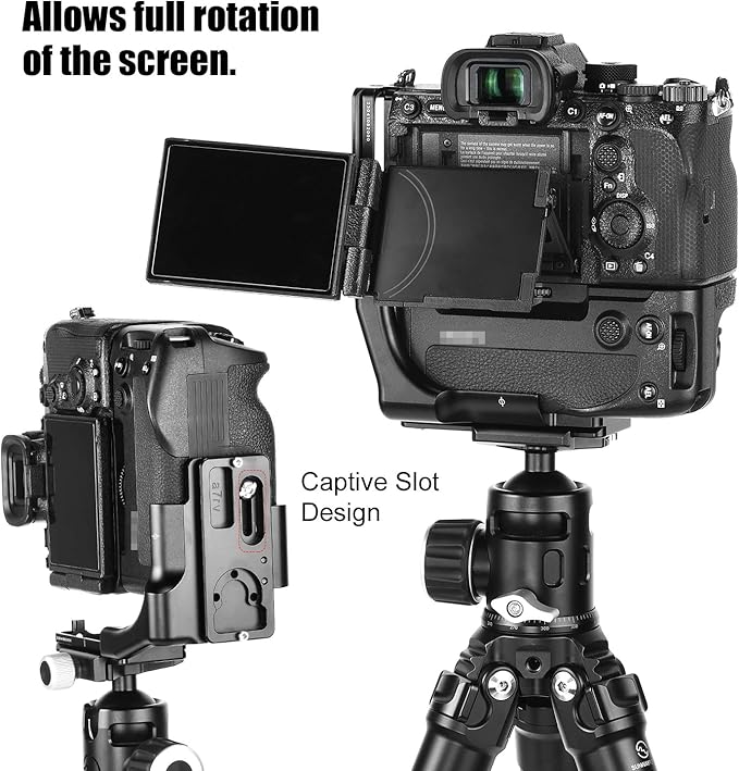 SUNWAY L-Bracket for Sony a7r V/a1/a7s3/a9 ii/a7r iv Camera with Vattery Grip VG-C4EM, Arca Swiss Quick Release L Plate, PSL-a7rvg