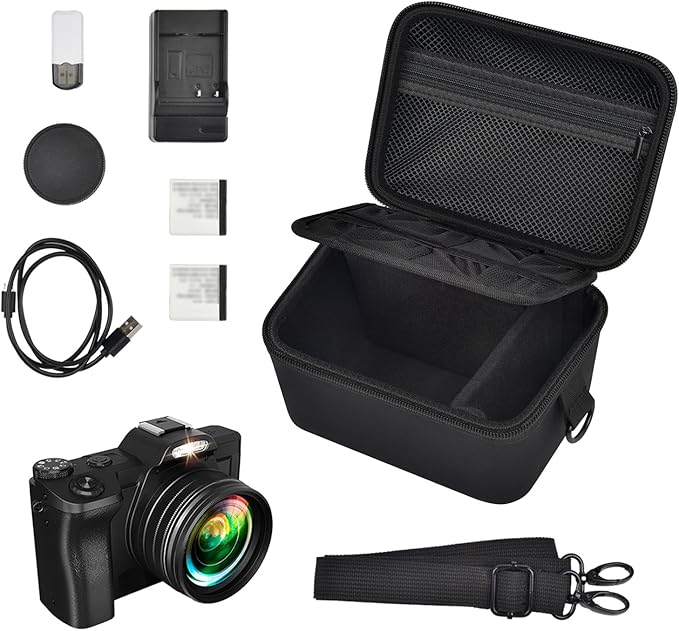 ANKHOH Vlogging Camera Case for Duluvulu/for Zostuic/for YIGLLO/for Gavonde/for Canon/for Kodak Pixpro Digital 4K 5K Camera Carrying Travel Bag for SD Cards, Accessories(Box Only)