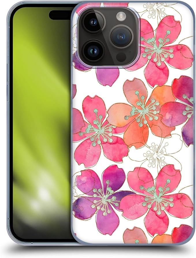 Head Case Designs Officially Licensed LebensArt Watercolor Flowers Patterns 2 Hard Back Case Compatible with Apple iPhone 15 Pro Max