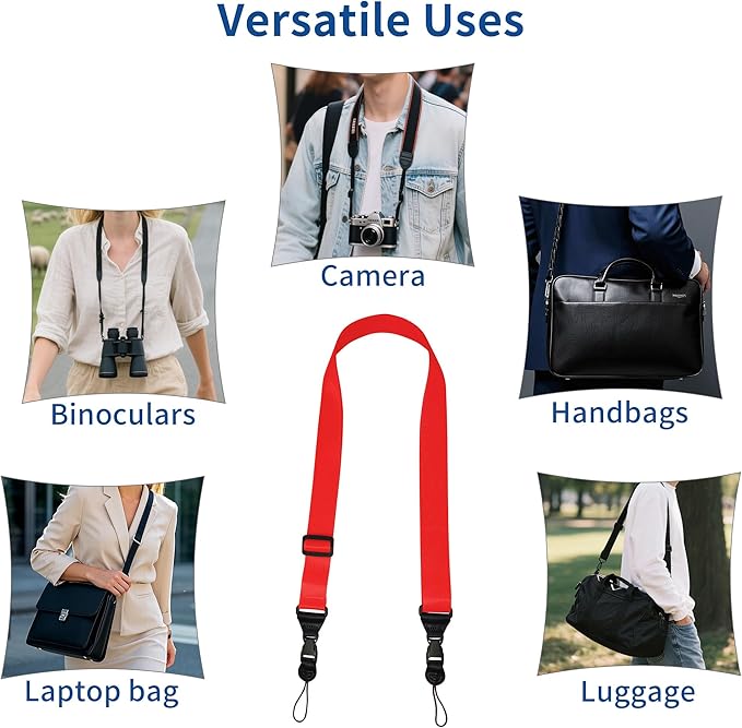 Adjustable iPad Binocular Camera Strap, Comfortable Shoulder Strap Nylon Neck Lanyard for iPad/Samsung Tablet Case,Crossbody Laptop Luggage Bag (Red)