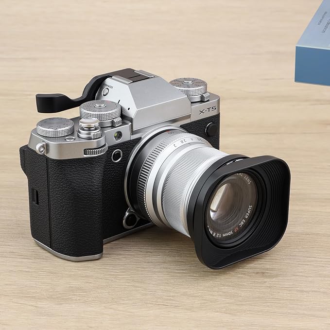 Haoge LH-X50 Bayonet Square Metal Lens Hood for Fujifilm Fuji Fujinon XF 50mm F2 R WR Lens on X-Pro2 X-Pro1 X-T2 X-T1 X-T20 X-T10 X-E2S X-A5 X-A20 X-E3 X-H1