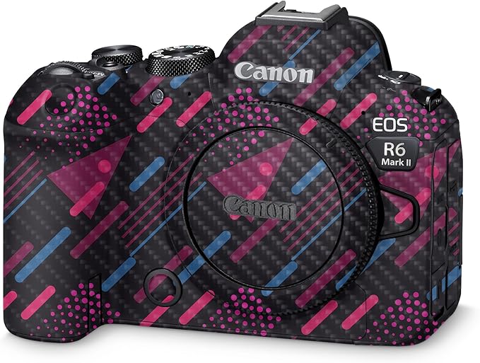 Carbon Fiber Camera Skin Compatible with Canon EOS R6 Mark II Camera (2022) - Magenta Rain - Premium 3M Vinyl Protective Wrap Decal Cover - Easy to Apply | Crafted in The USA by MightySkins