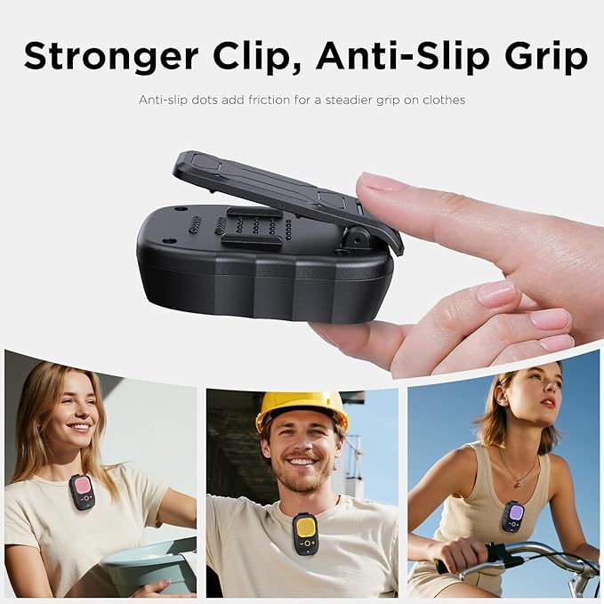 Wearable Bluetooth Speaker, 30H Working Time Clip-On Wireless Jobsite Pro Water-Resistant Portable Speaker, Built-in Mic for Hands-Free Music and Calls (Yellow)
