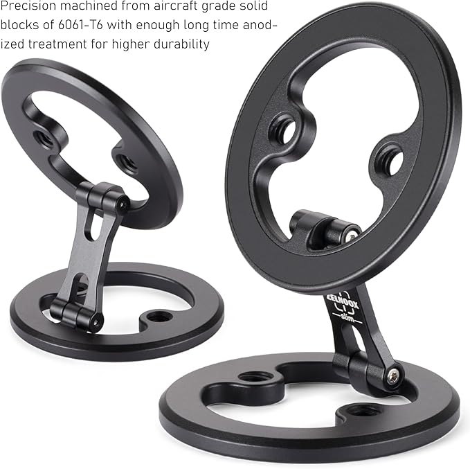 Dual Ring Magnetic Phone Holder– Ultra-Compact, Foldable, and Durable Aluminum Alloy Phone Stand for iPhone 12 13 14 15 16 (Compatible with MagSafe Cases)