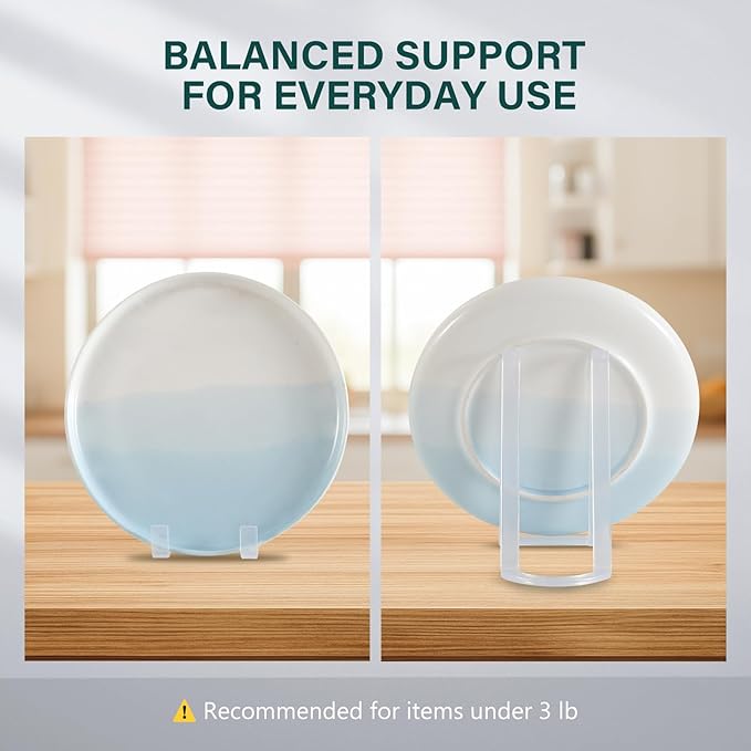 Artliving Plate Stands for Display - Plastic Easel Stand Plate Holder Display Stand Picture Frame Stand for Pictures | Photo|Decorative Plate |Dish | Tabletop Art - 6 inch-Clear