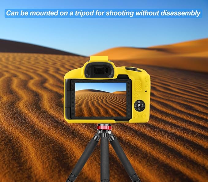 Pocoukate Case for Canon EOS R50 Camera, Soft Silicone Protective Cover Skin with EOS R50 Screen Protector Accessories for Canon EOS R50 Mirrorless Camera Silicone Case - Yellow