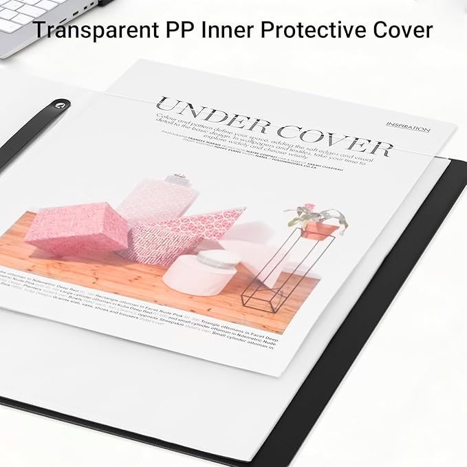 WORPSON Presentation Binder 40-Pocket, Displays 80 Pages, 9x12 inch with Plastic Sleeves, Portfolio Organizer for Documents, Certificates, Artwork, Photos, Clear Sheet Protectors (Champagne, 1 Pack)