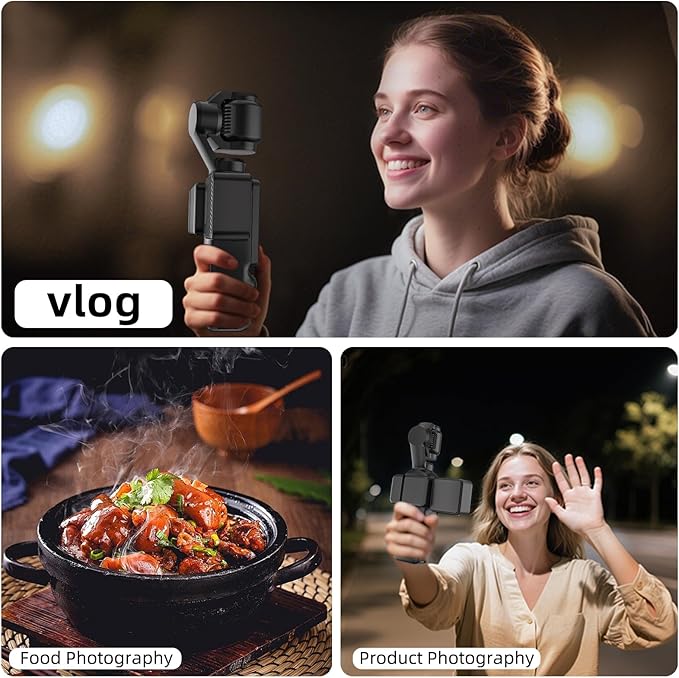 XIAOTJ 2pcs Magnetic Auxiliary Light for DJI Osmo Pocket 3/Xtra Muse, Bi-Color Portable USB C Rechargeable Mini LED Video Light, 300mAh, CRI ≥95, Brightness Adjustable for Selfie Vlog Recording