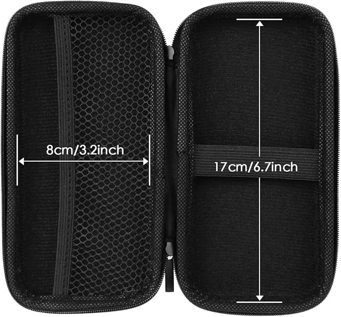 iMangoo Travel Essentials Electronics Organizer Charger Case Portable Dual Zipper Shockproof Pouch Tech Purse Cord Cable Pouches Power Bank Storage Accessories Bag for Women Men,6.5x3.2x1 Fiber Black